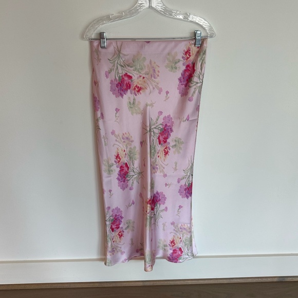 LoveShackFancy Castle Floral Midi Skirt in Pink - Picture 2 of 10
